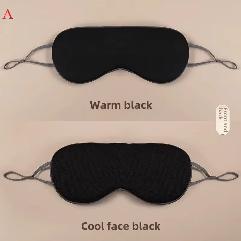 Korean Style Ice Silk Eye Mask Adjustable Warm & Cool Dual Use Breathable Light Blocking Sleep Mask for Travel And Comfortable S