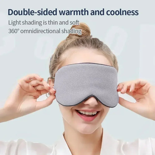 Korean Style Ice Silk Eye Mask Adjustable Warm & Cool Dual Use Breathable Light Blocking Sleep Mask for Travel And Comfortable S