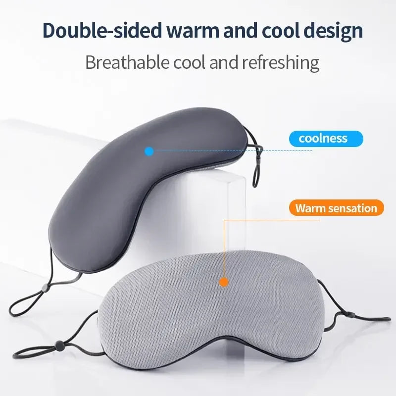 Korean Style Ice Silk Eye Mask Adjustable Warm & Cool Dual Use Breathable Light Blocking Sleep Mask for Travel And Comfortable S
