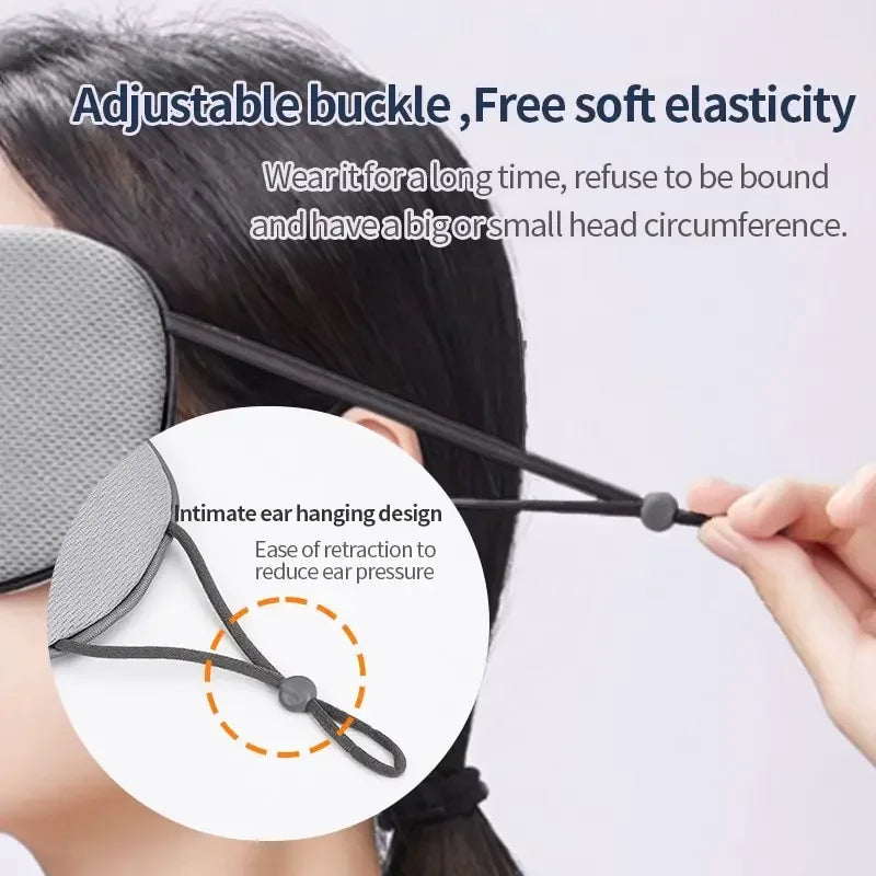 Korean Style Ice Silk Eye Mask Adjustable Warm & Cool Dual Use Breathable Light Blocking Sleep Mask for Travel And Comfortable S